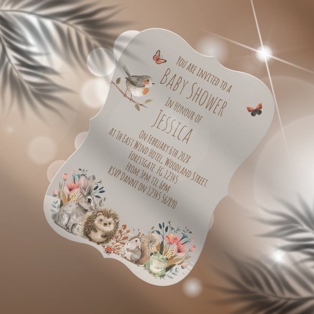 Invitación ~*Woodland Theme Neutral Baby Shower (Subido por el creador)