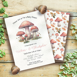 Invitación Woodland Toadstool Mushroom Baby Shower