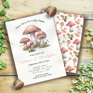 Invitación Woodland Toadstool Mushroom Baby Shower