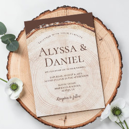 Invitación Woodland Tree bark ring Rustic Wedding
