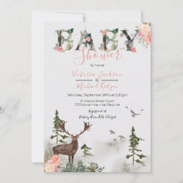 Invitación Woodland Watercolor Forest Baby Shower