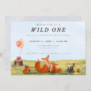 Invitación Woodland Wild One First Birthday Invitation