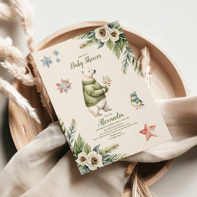 Invitación Woodland Winter Navidades Baby Shower (Subido por el creador)