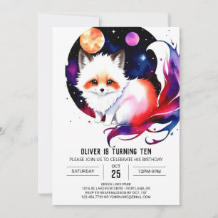 Invitación Woodland Wonderland Fox Birthday