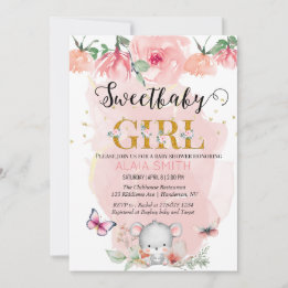 Invitación Woodlands Animal Theme Baby Mouse para la ducha de