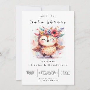 Invitación Woods Personalizado Owl Baby Shower