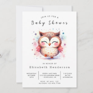 Invitación Woods Printable Owl Baby Shower