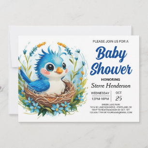 Invitación Woods Songbird Bird Boy Baby Shower