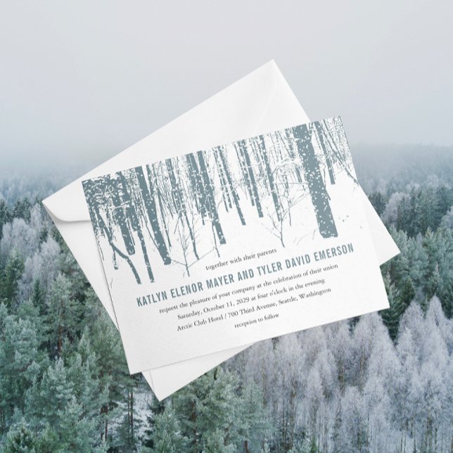Invitación © Woods Trees Forest Winter Wedding (Subido por el creador)