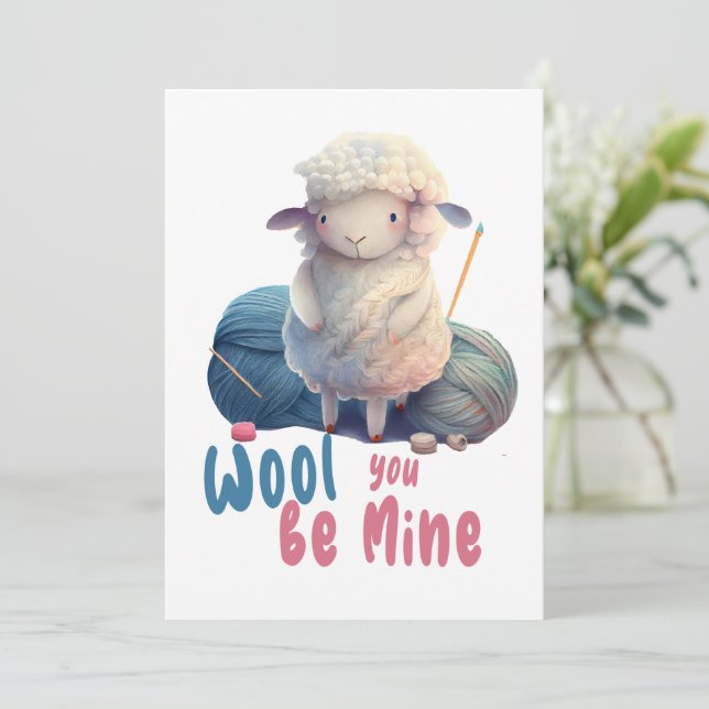 Invitación WOOL, eres mía, linda y graciosa (Anverso de pie)