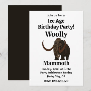 Invitación Wooly Mammoth Ice Age Birday