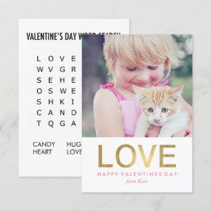 Invitación Word Search Game Photo Classroom Valentines