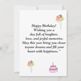 Invitación Words of congratulations for the happy birthday o