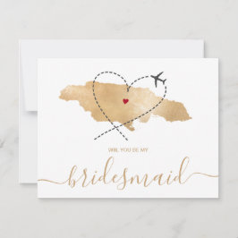 Invitación World Map Gold Serás mi novia