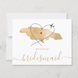 Invitación World Map Gold Serás mi novia