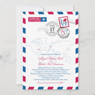 Invitación World Ubicaciones Airmail Estados Unidos y Alemani