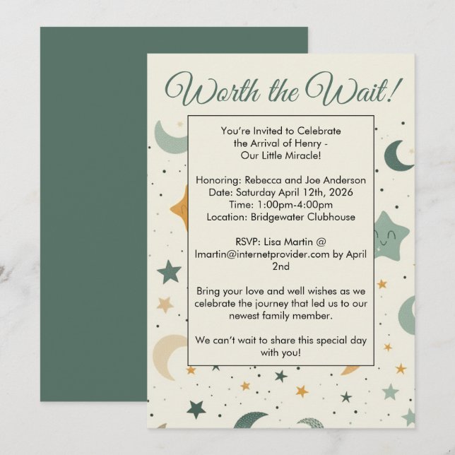 Invitación Worth The Wait Adoption Baby Shower Invitation (Anverso / Reverso)