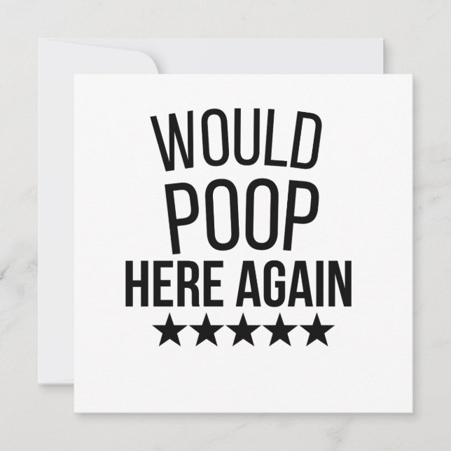 Invitación Would Poop Here Again FunnCustom-Cut Vinyl Sticker (Anverso)