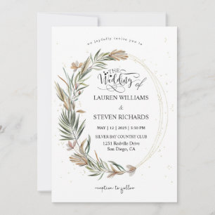Invitación Wreath and Rings de los Jardín Blanco personalizad