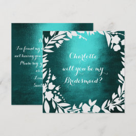 Invitación Wreath Blanco Verde azulado ¿Serás La Noviera?