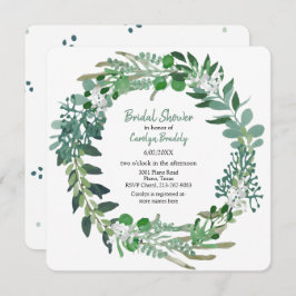 Invitación Wreath Bridal Foliage Green All Season