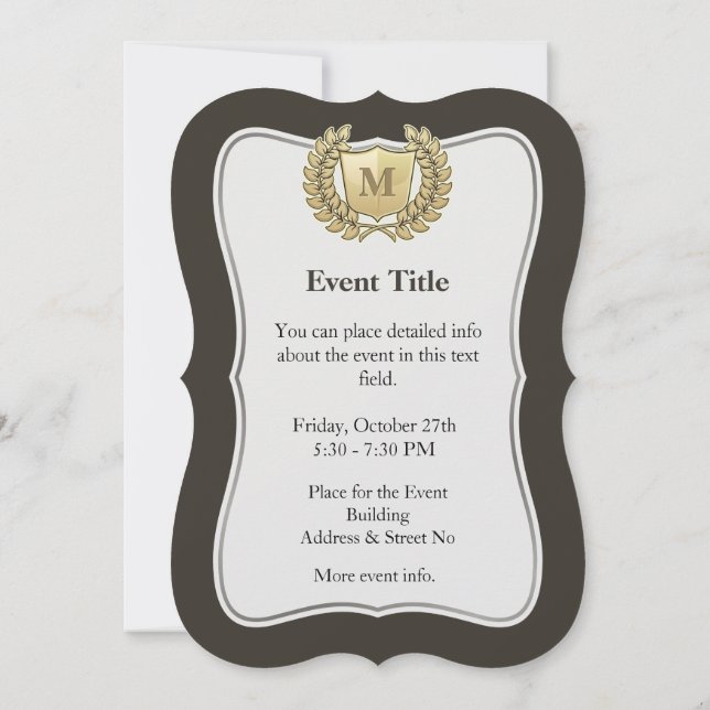 Invitación Wreath con Escudo (Reverso)