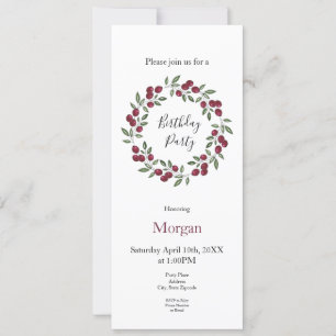 Invitación Wreath de Berries Rojas