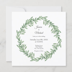 Invitación Wreath de color de agua Rosemary