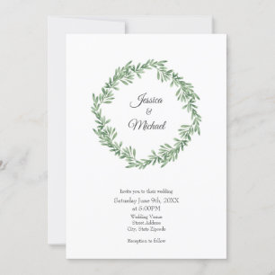 Invitación Wreath de color de agua Rosemary