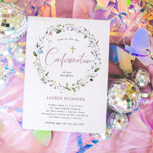 Invitación Wreath de flores silvestres de color de agua de bo