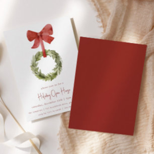 Invitación Wreath de Navidades mínimos Casa abierta de vaca
