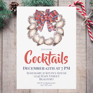 Invitación Wreath de ostión con Fiesta de cócteles de cinta d