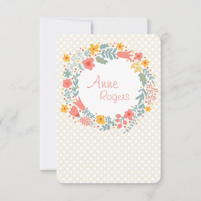 Invitación Wreath de primavera gracias a Notecard 2 (Anverso)