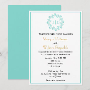 Invitación Wreath DIY Wreath de los Rosas 2 Monograma Boda in