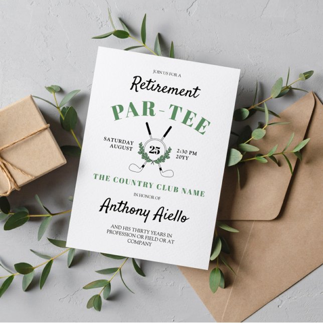 Invitación Wreath Fiesta de Jubilación Temática de Golf (Subido por el creador)