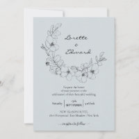 Wreath floral de esbozo de lápiz | BODA MINIMALIST