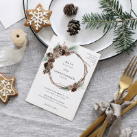 Wreath invernal de Boda Floral y pino blanco
