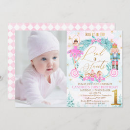 Invitación Wreath Nutcracker Land of Sweets Photo Birday