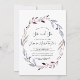 Invitación Wreath Sip y See, la vegetación de invierno