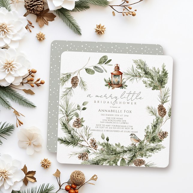 Invitación Wreath Wreath Merry Little Bridal Shower (Subido por el creador)