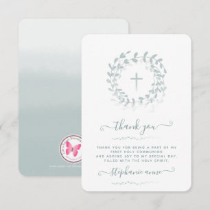 Invitación Wreath y cruz de sabio de la comunión