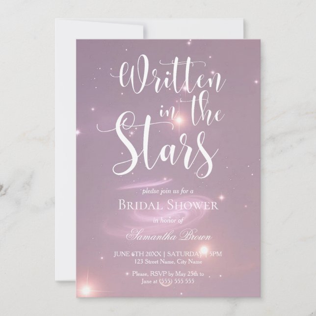 Invitación Written in the Stars Bridal Shower  (Anverso)