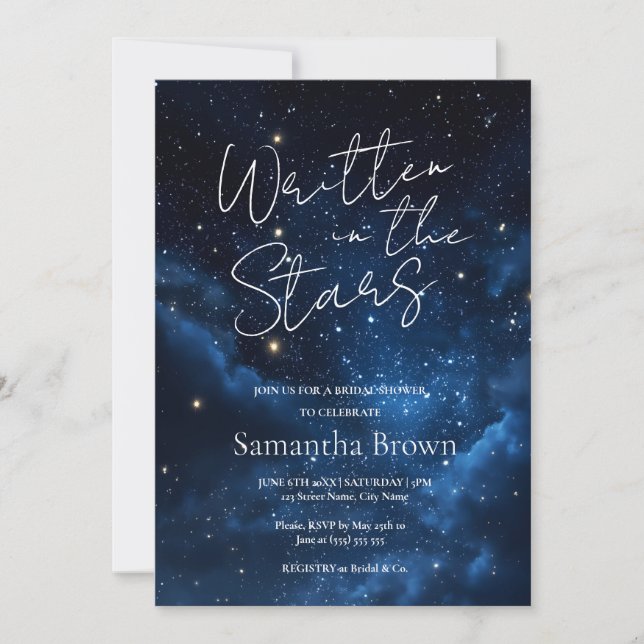 Invitación Written in the Stars Bridal Shower Invitation (Anverso)