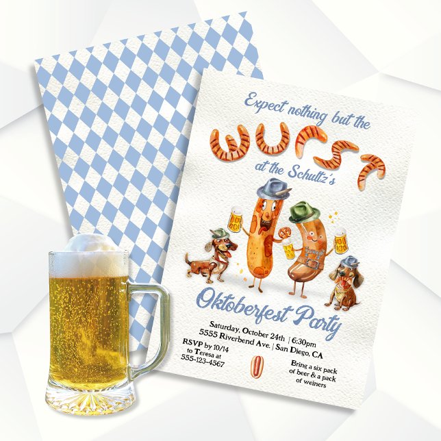 Invitación Wurst Oktoberfest Funny Fiesta (Subido por el creador)