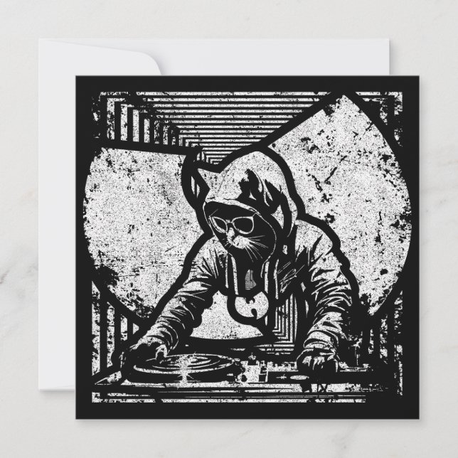 Invitación Wutang Cat DJ Style (Anverso)