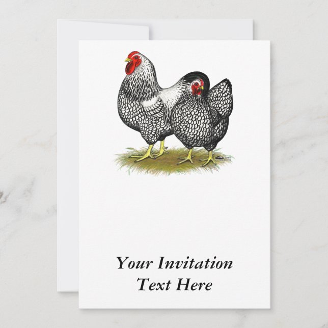 Invitación Wyandotte: Par Plateado (Anverso)