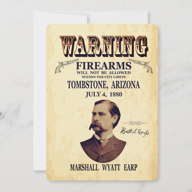 Invitación Wyatt Earp Marshall (Anverso)