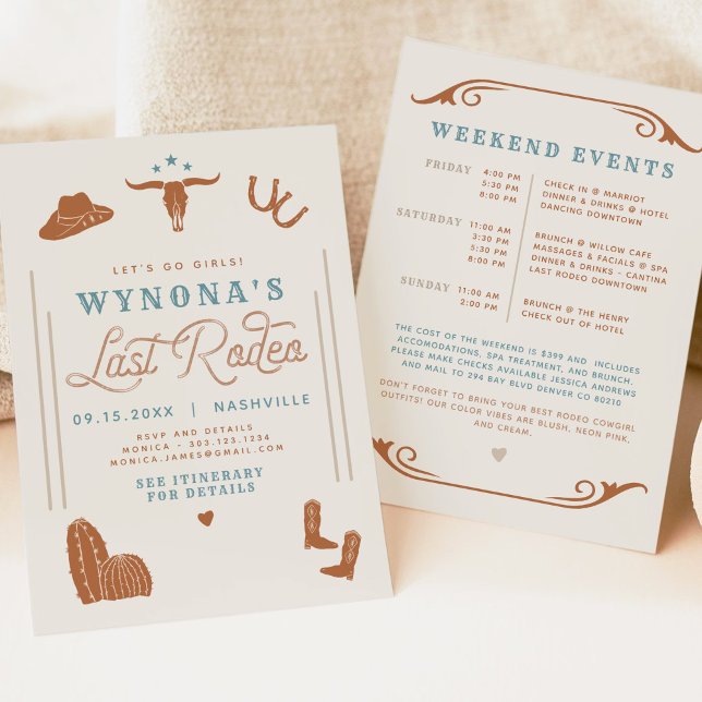 Invitación WYNONA Bohemia La Última Bachelorette De Rodeo (Subido por el creador)