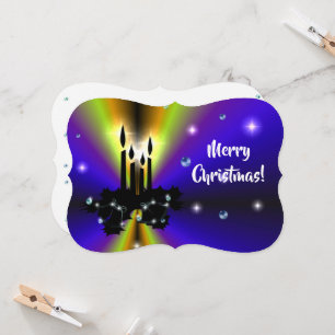 Invitación Xmas Artdeco sobre el arco iris amarillo morado