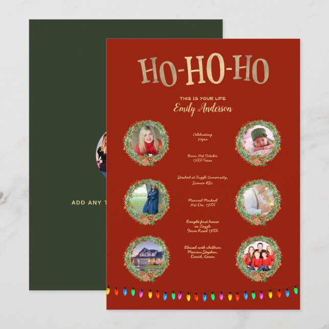 INVITACIÓN XMAS ESTA ES TU VIDA- AGREGAR FOTOS + MILESTONES (Anverso / Reverso)